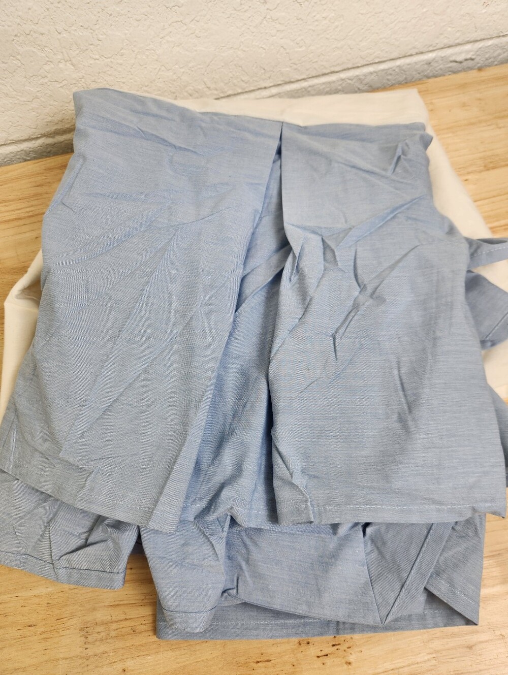 Pottery Barn Kids Chambray Blue Bedskirt 100% Cotton Sz Twin NOS Farmhouse